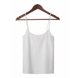 Női basic pamut spagettipántos top - Fehér - GloStory HU