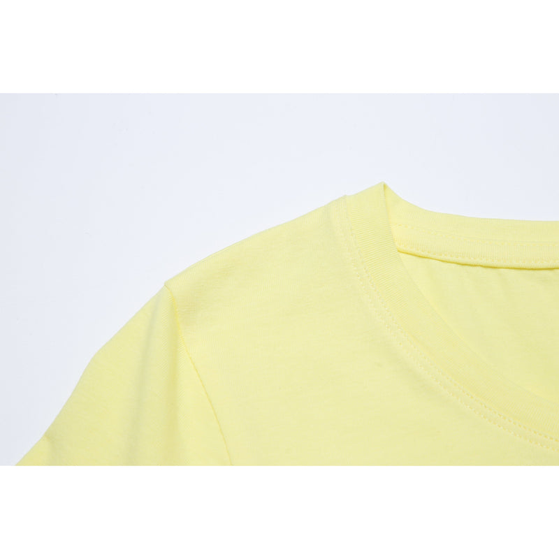 Női basic kereknyakú póló - halványsárga - GloStory HU