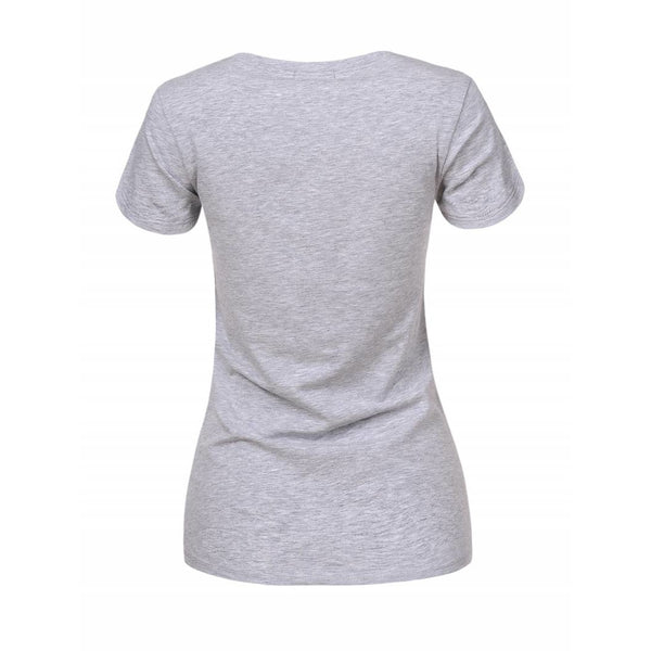 Női basic kereknyakú póló - szürke - GloStory HU