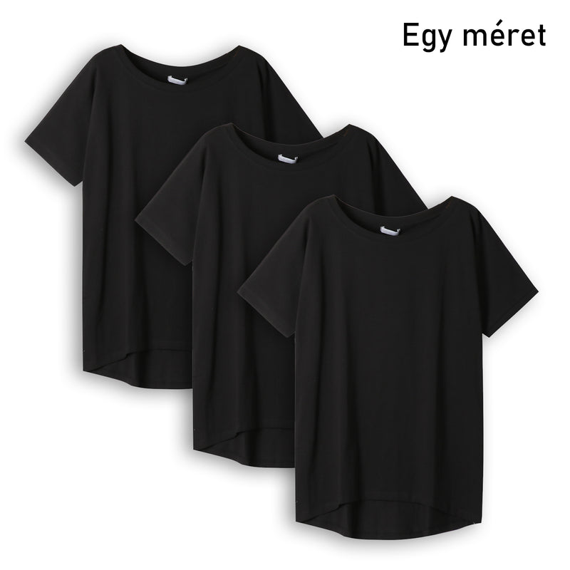 3 db NŐI laza póló szett - fekete - GloStory HU