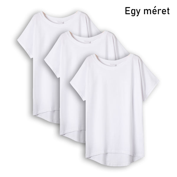 3 db NŐI laza póló szett - fehér - GloStory HU