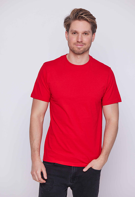 3 db FÉRFI basic pamut póló szett - Fekete-piros-szürke