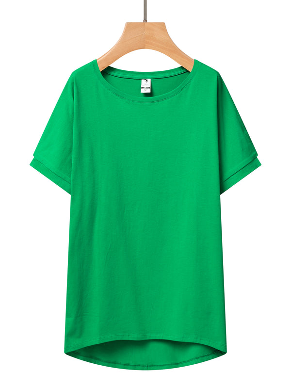 Női basic kereknyakú póló -zöld