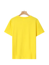 Női basic kereknyakú póló -sárga
