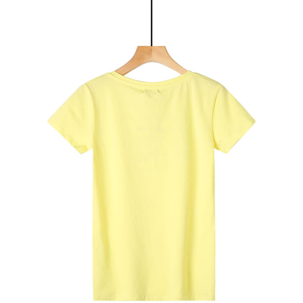 Női basic kereknyakú póló - halványsárga - GloStory HU