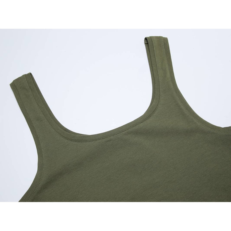 Női basic pamut top - khaki - GloStory HU